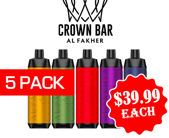 ALFAKHER CROWN BAR – 8000 PUFFS – 5 PACK — image 1
