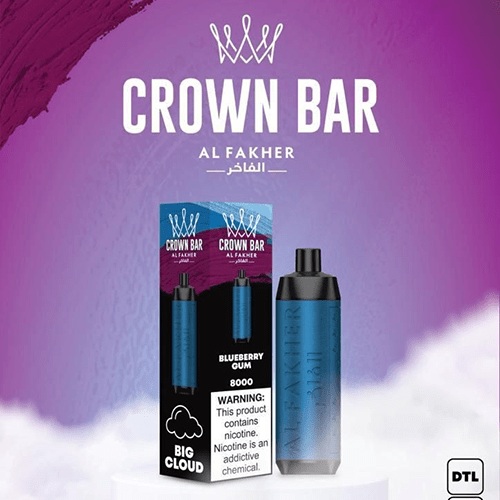 ALFAKHER CROWN BAR BLUEBERRY BUBBLE GUM - 8000 PUFFS — image 1