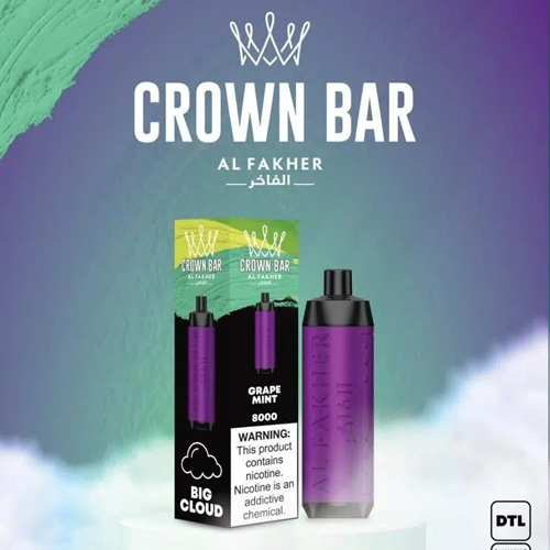 ALFAKHER CROWN BAR- GRAPE MINT - 8000 PUFFS — image 1