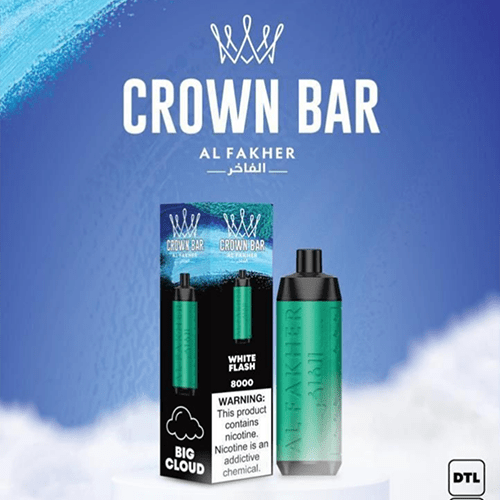 ALFAKHER CROWN BAR WHITE FLASH - 8000 PUFFS | IGET Australia — image 1