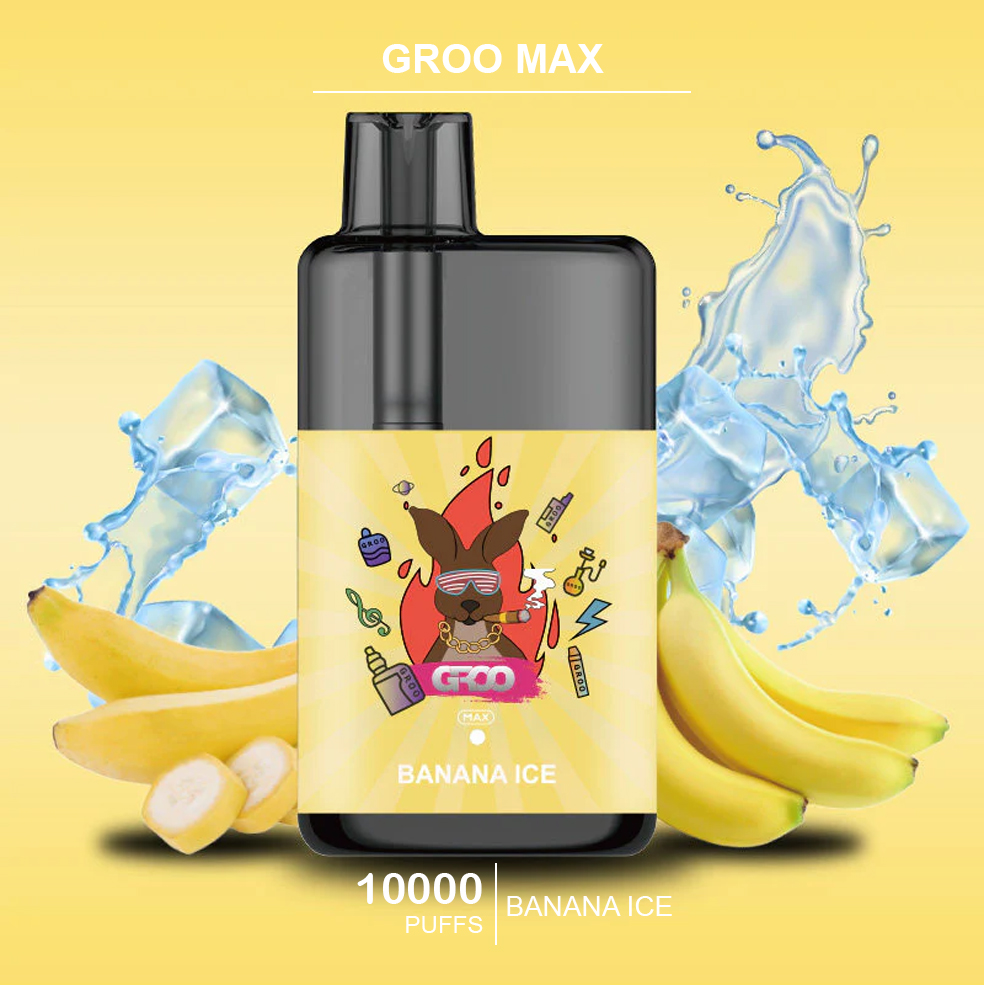 GROO MAX - BANANA ICE- 10000 PUFFS — image 1
