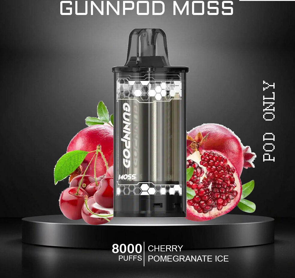 GUNNPOD MOSS - CHERRY POMEGRANATE ICE - 8000 PUFFS - POD ONLY — image 1