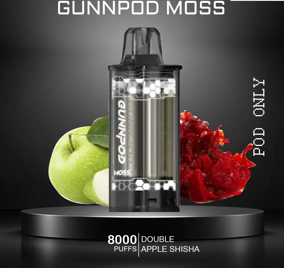 GUNNPOD MOSS - DOUBLE APPLE SHISHA - 8000 PUFFS - POD ONLY — image 1