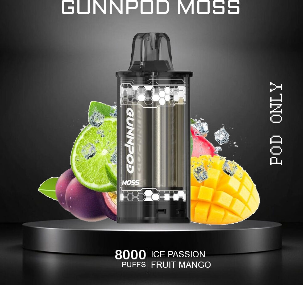 GUNNPOD MOSS - ICE PASSION FRUIT MANGO - 8000 PUFFS - POD ONLY