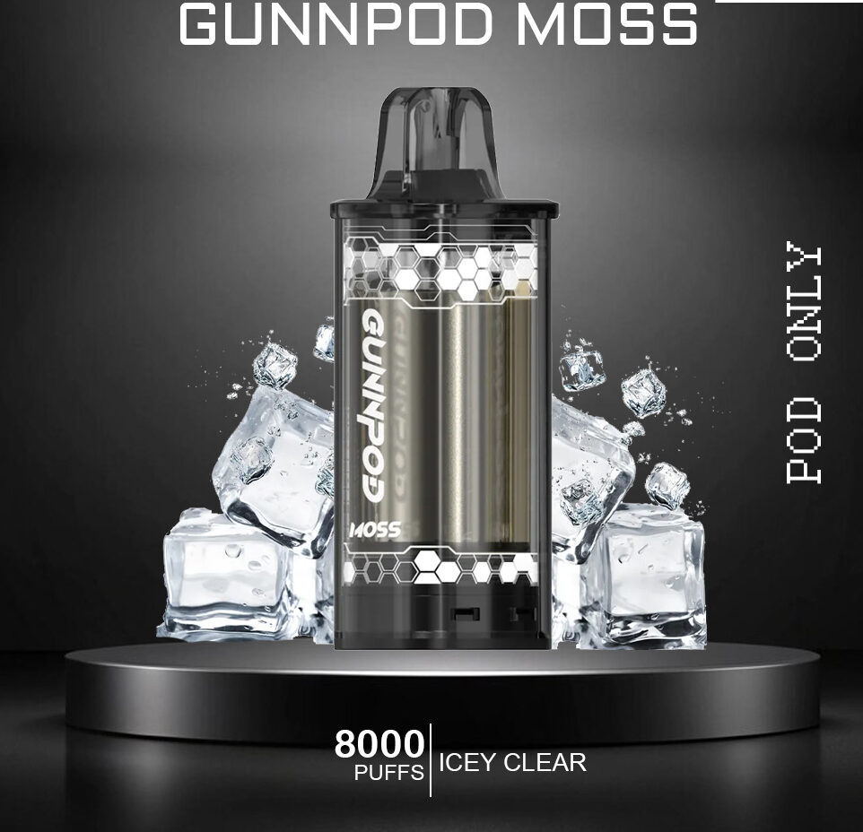 GUNNPOD MOSS - ICY CLEAR - 8000 PUFFS - POD ONLY — image 1