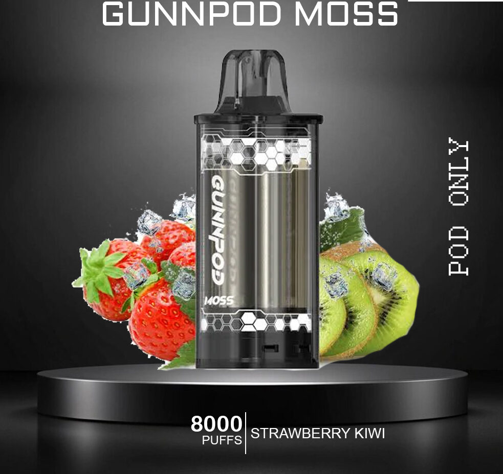 GUNNPOD MOSS - STRAWBERRY KIWI ICE - 8000 PUFFS - POD ONLY — image 1