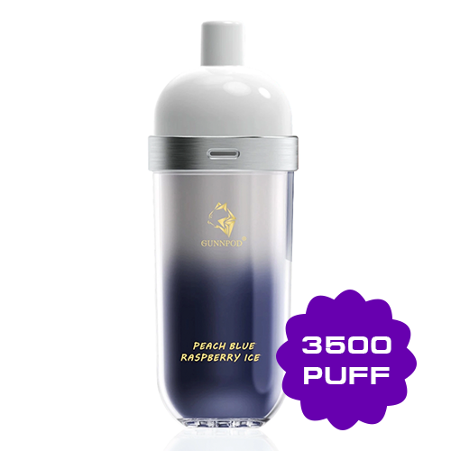 GUNNPOD WAVE PEACH BLUE RASPBERRY ICE – 3500 PUFFS — image 1