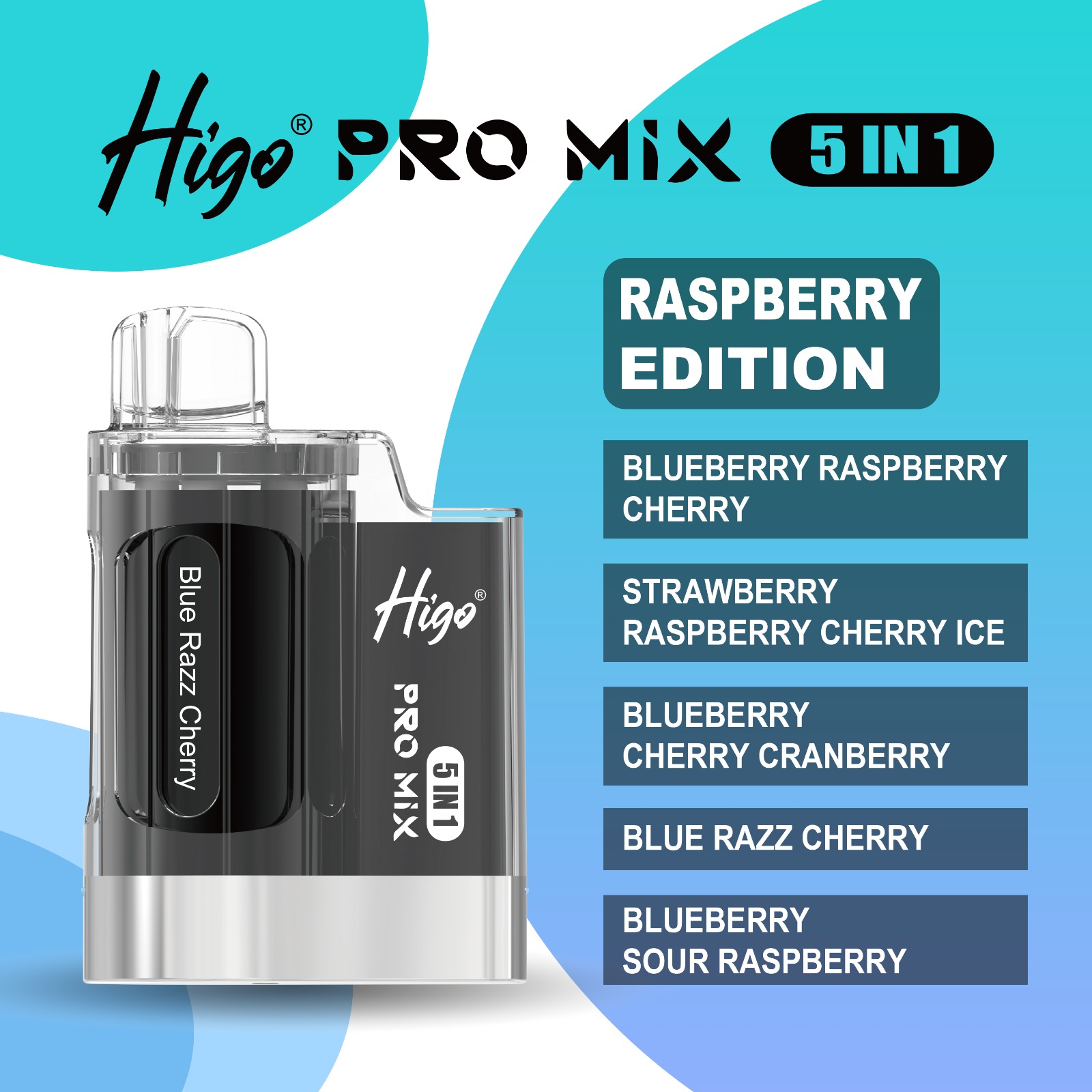 Higo PRO MIX 5 IN 1 - RASPBERRY EDITION - 6000 PUFFS — image 1