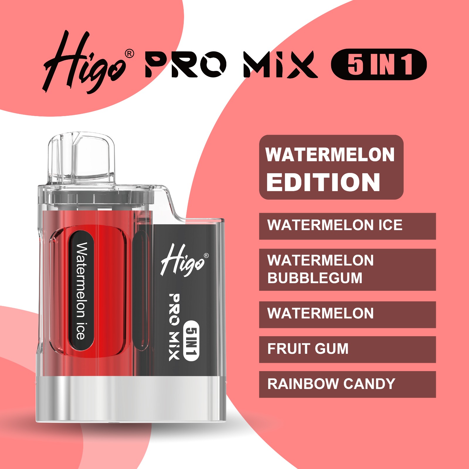 Higo PRO MIX 5 IN 1 - WATERMELON EDITION - 6000 PUFFS — image 1