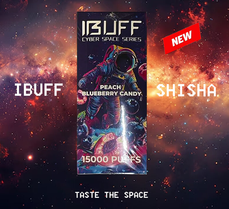 IBUFF SHISHA - PEACH BLUEBERRY CANDY- 15000 PUFFS — image 1