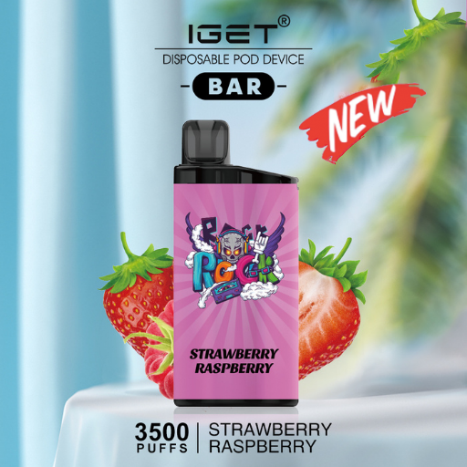 IGET BAR STRAWBERRY RASPBERRY – 3500 PUFFS — image 1