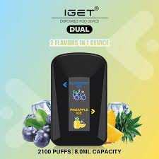 IGET DUAL 2 FLAVOURS IN 1 DEVICE PINEAPPLE ICE / BLUEBERRY ICE - 2100 PUFFS — image 1