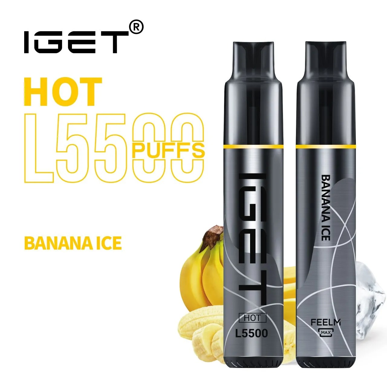IGET HOT BANANA ICE – 5500 PUFFS — image 1