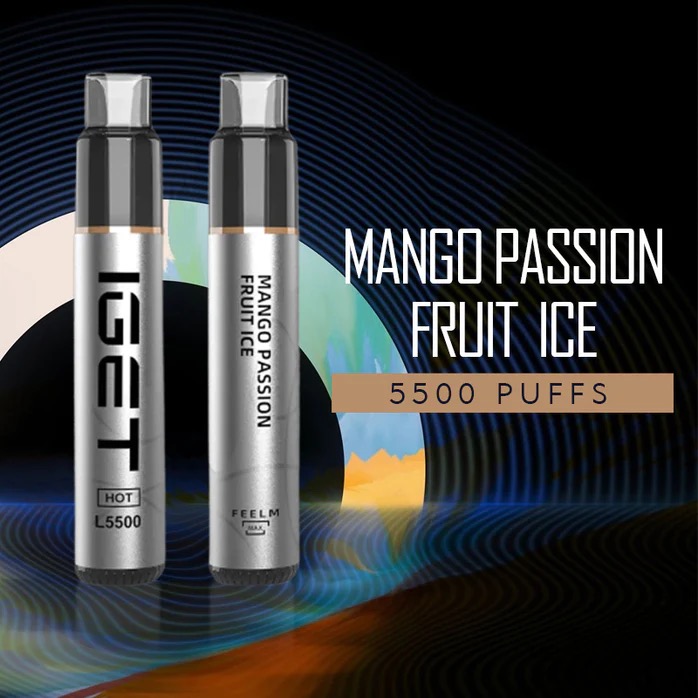 IGET HOT MANGO PASSION FRUIT ICE – 5500 PUFFS — image 1
