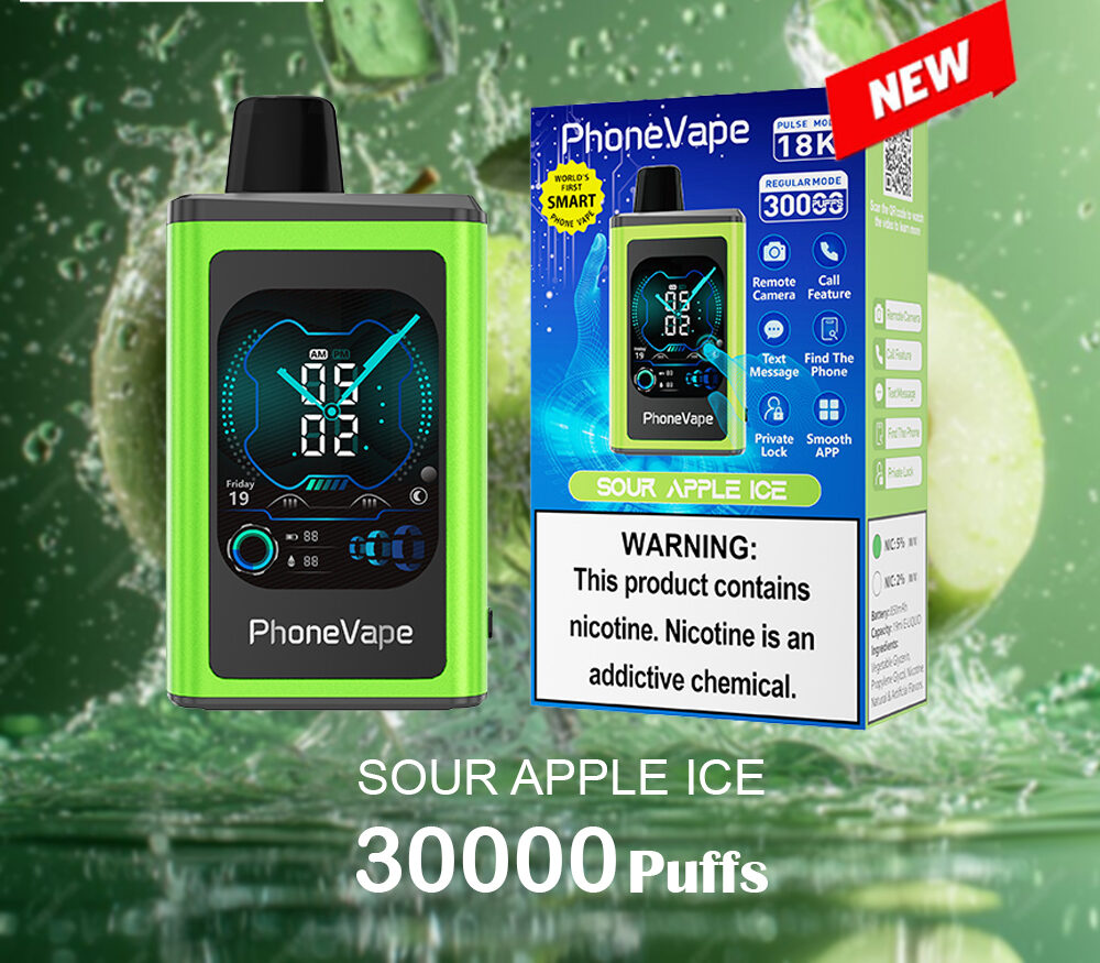 JNR PhoneVape SOUR APPLE ICE - 30000 PUFFS — image 1