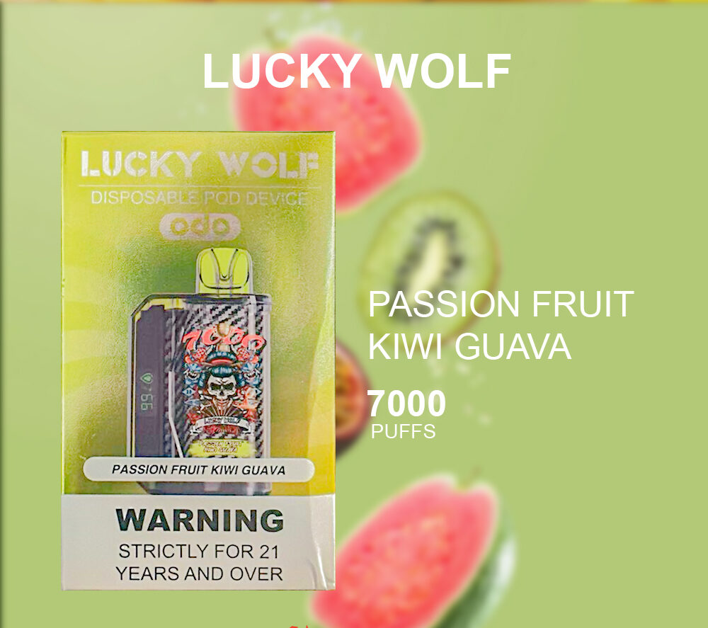 LUCKY WOLF PASSION FRUIT KIWI GUAVA - 7000 PUFFS — image 1