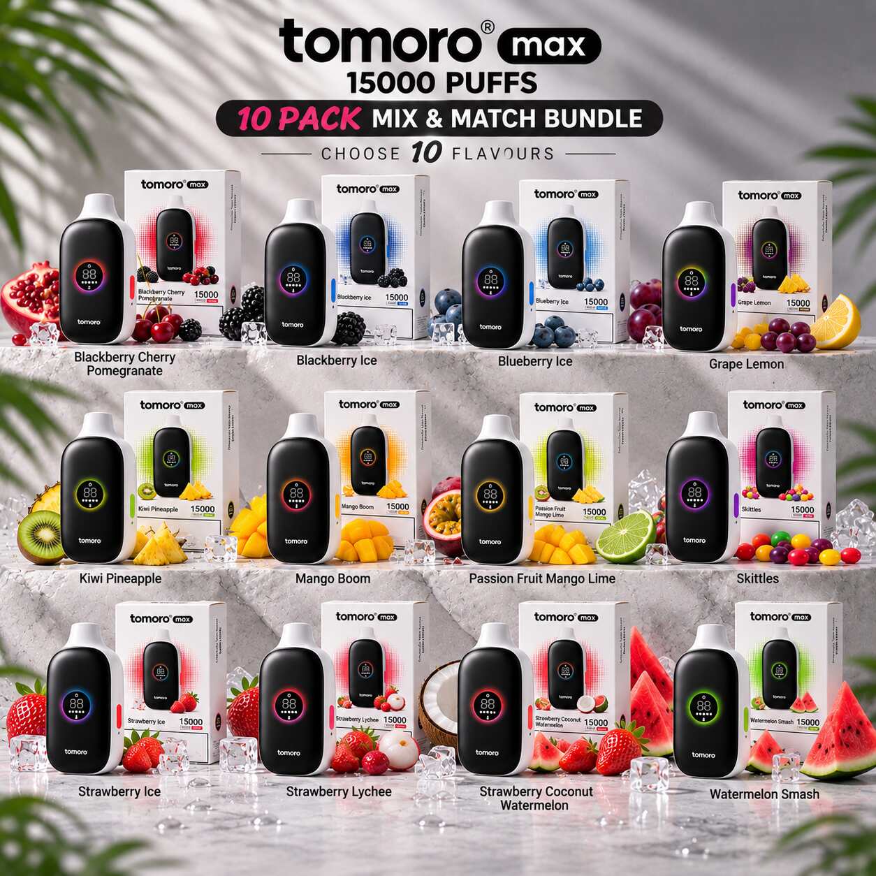 TOMORO MAX - 15000 PUFFS - 10 PACK MIX & MATCH — image 1