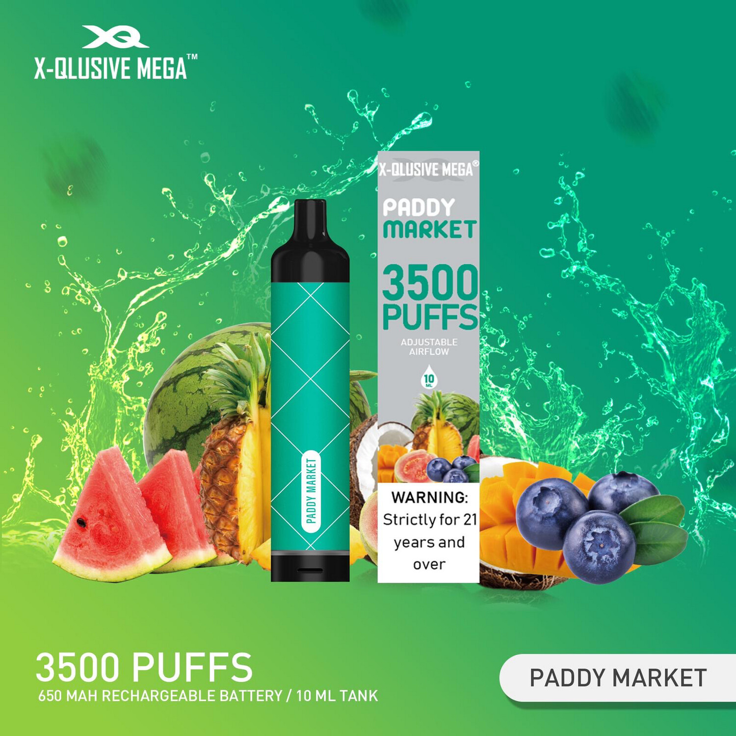 X-QLUSIVE MEGA PADDY MARKET – 3500 PUFFS — image 1