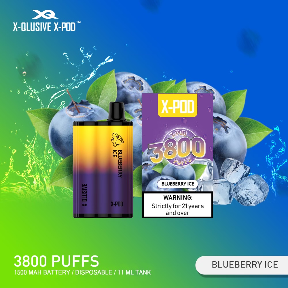 X-QLUSIVE X-POD BLUEBERRY ICE – 3800 PUFFS — image 1