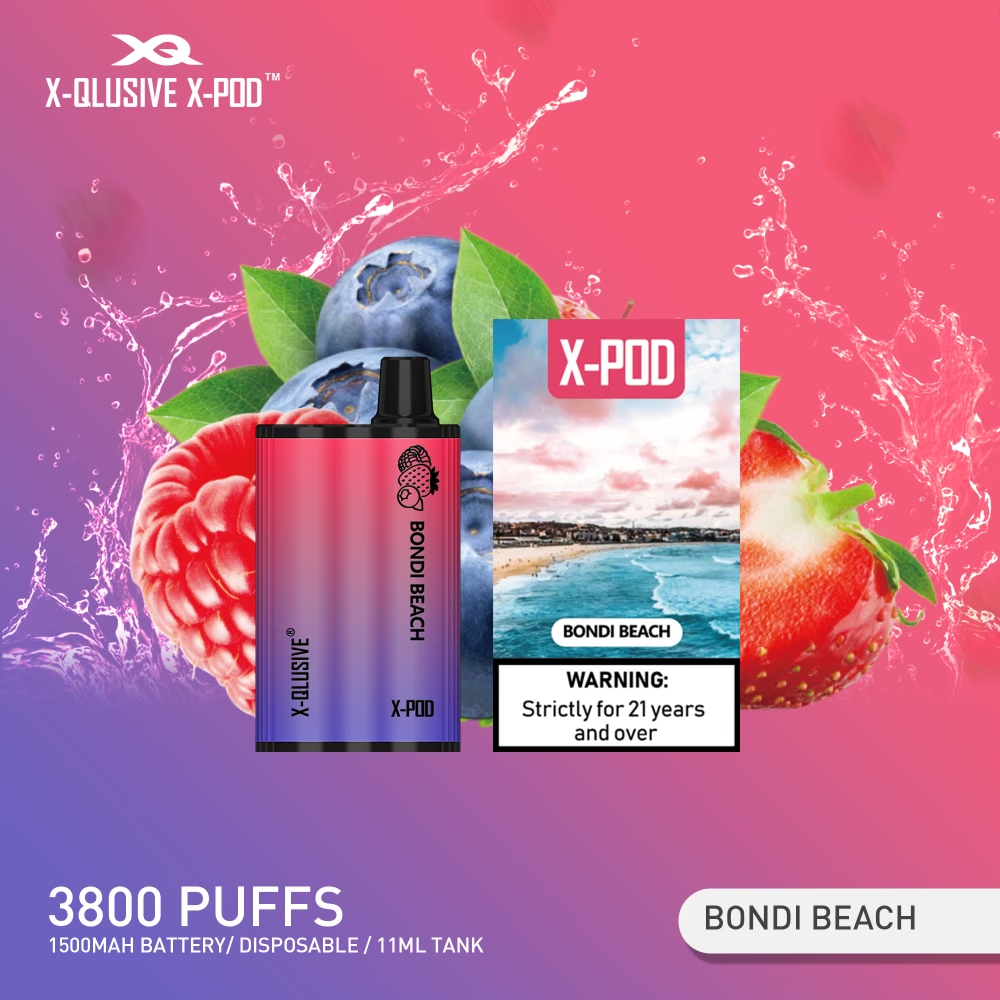 X-QLUSIVE X-POD BONDI BEACH (Strawberry Raspberry Blueberry) – 3800 PUFFS — image 1