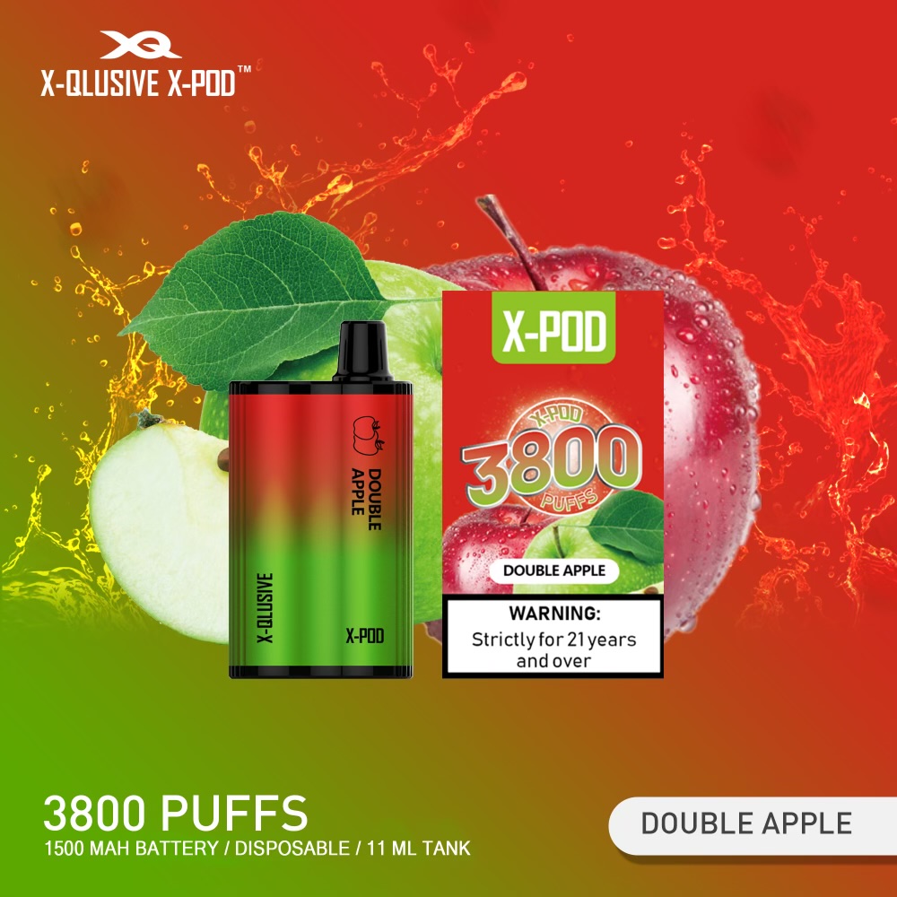 X-QLUSIVE X-POD DOUBLE APPLE – 3800 PUFFS — image 1