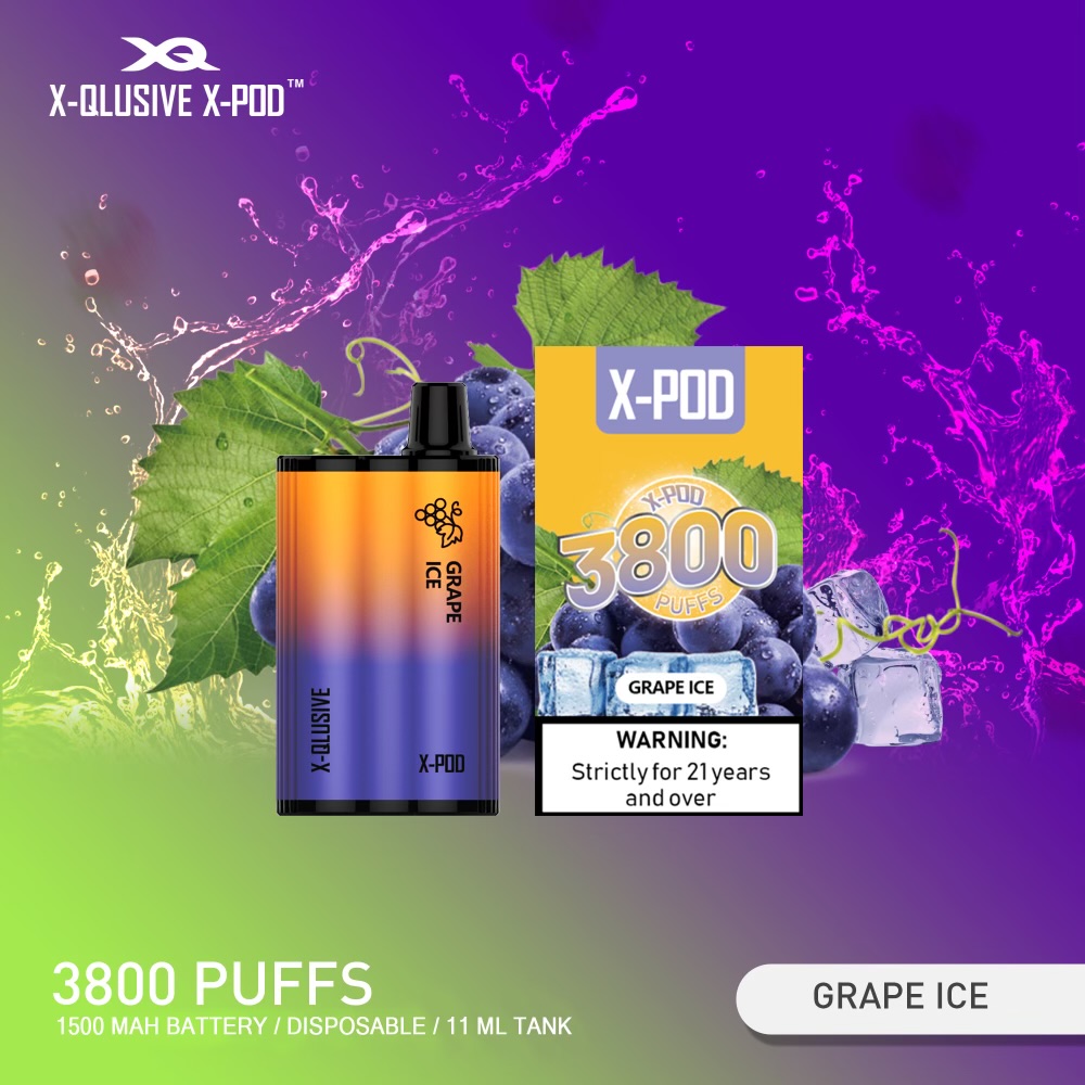 X-QLUSIVE X-POD GRAPE ICE – 3800 PUFFS — image 1