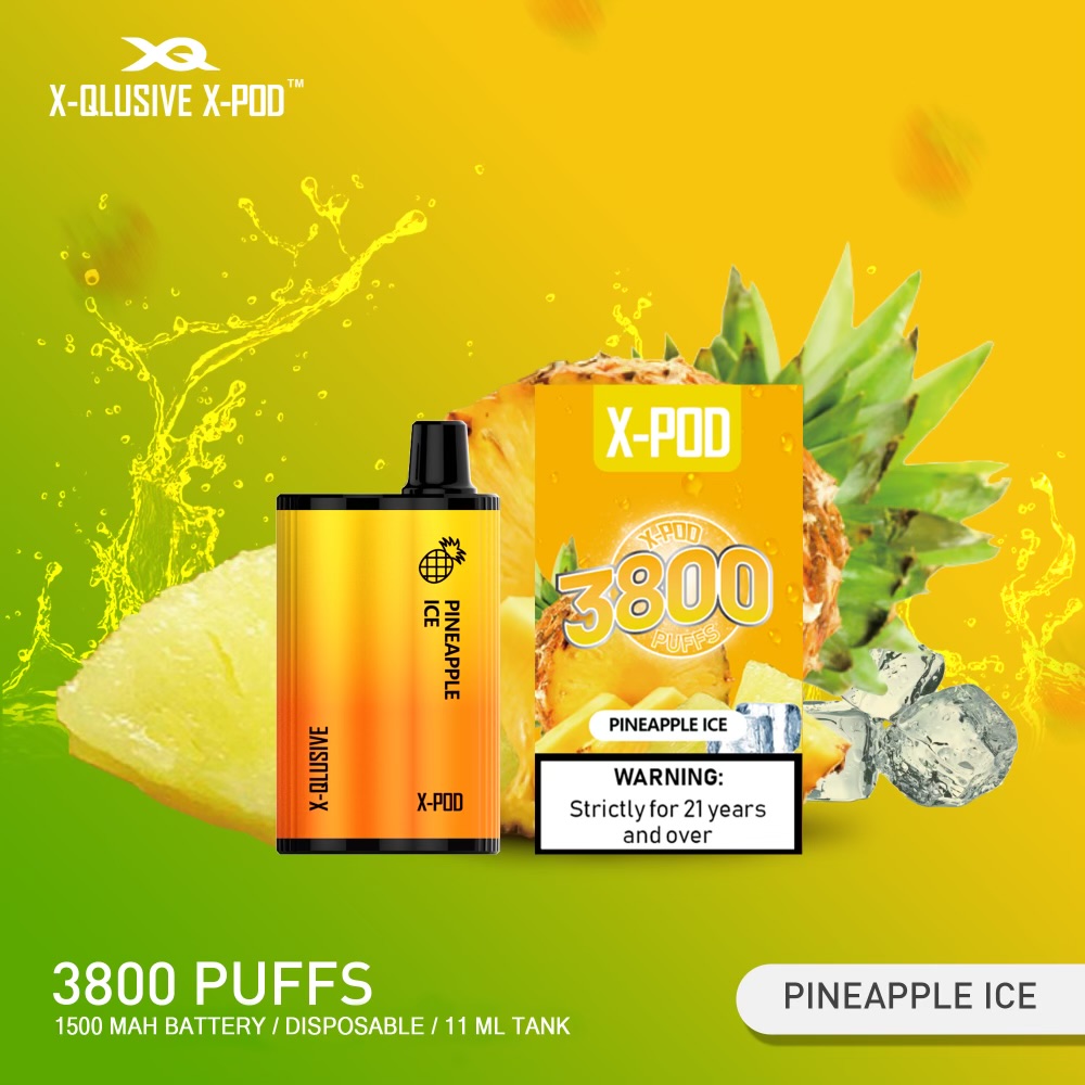 X-QLUSIVE X-POD PINEAPPLE ICE – 3800 PUFFS — image 1