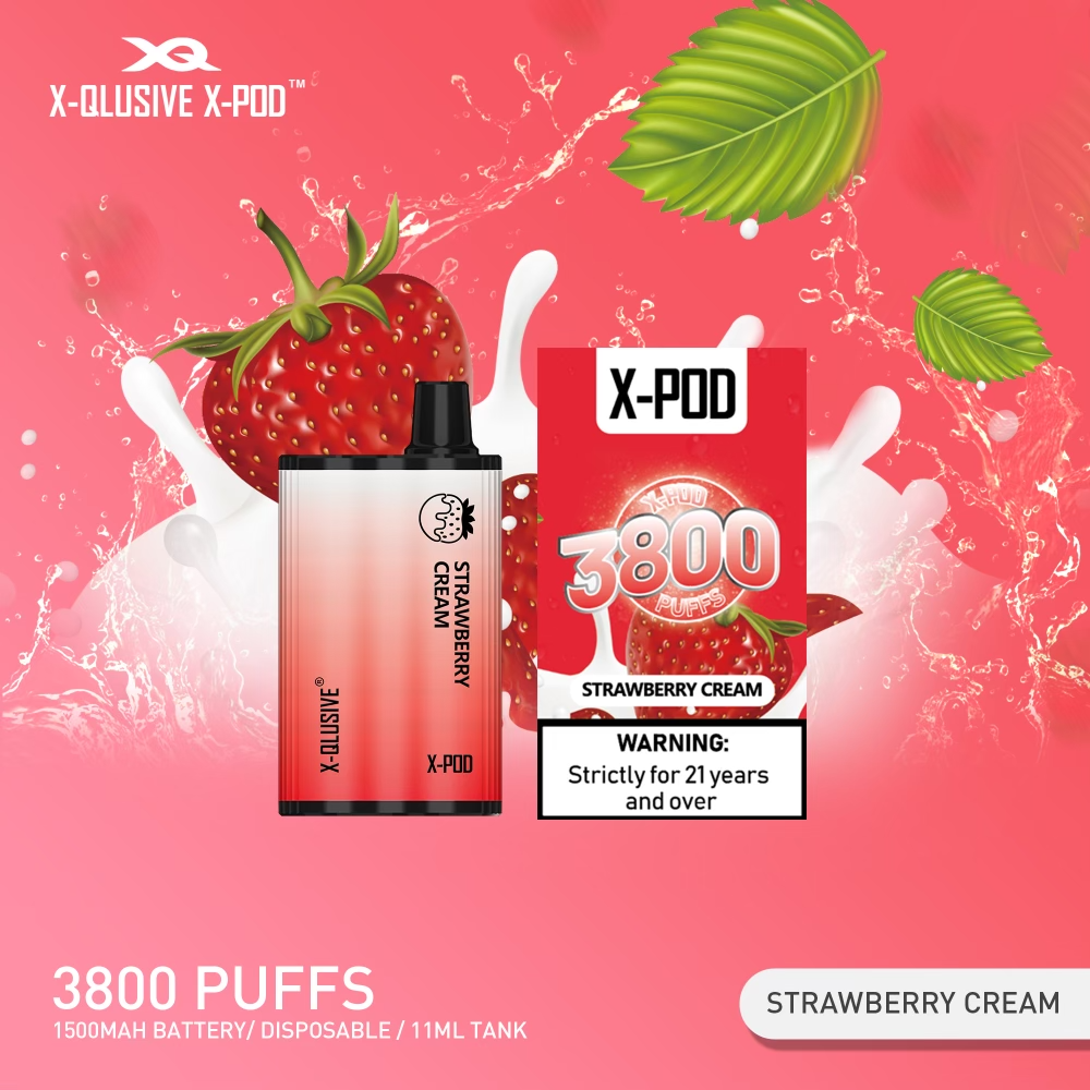 X-QLUSIVE X-POD STRAWBERRY CREAM – 3800 PUFFS — image 1