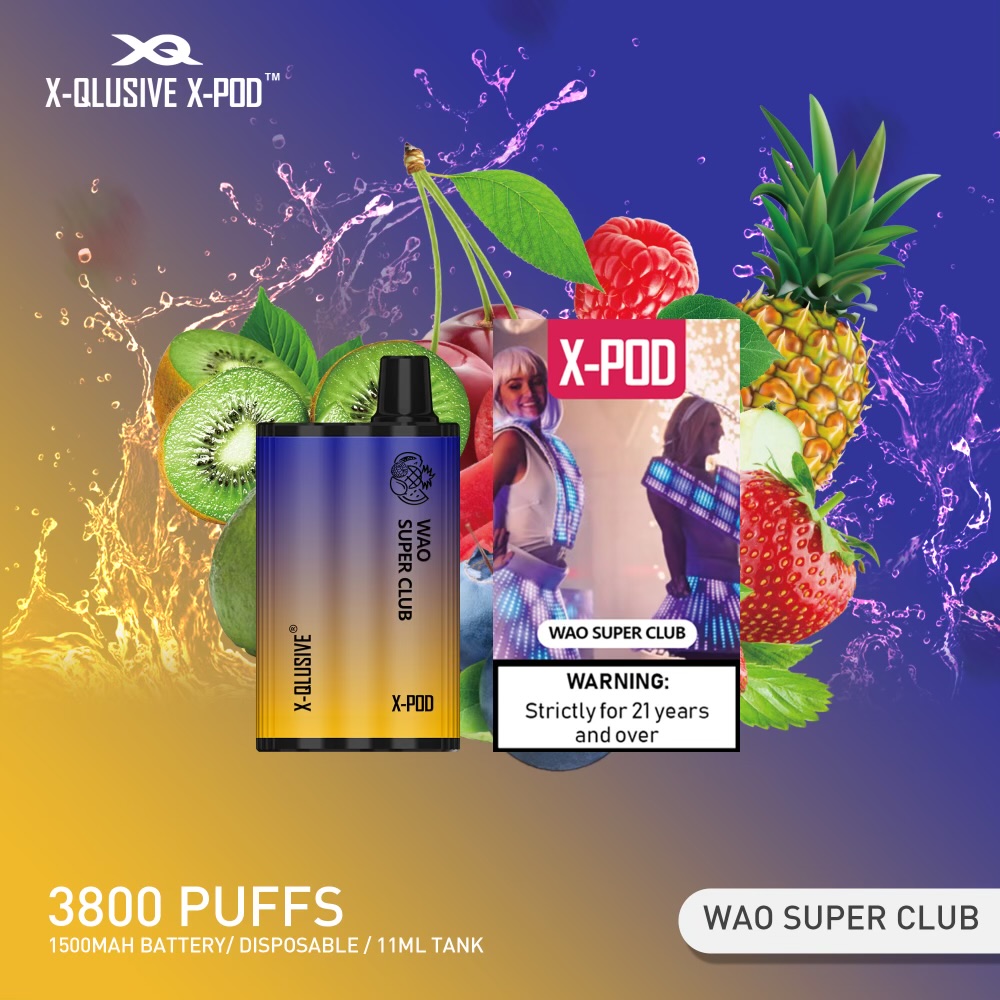 X-QLUSIVE X-POD WAO SUPER CLUB (Mixed Fruits Ice) – 3800 PUFFS — image 1