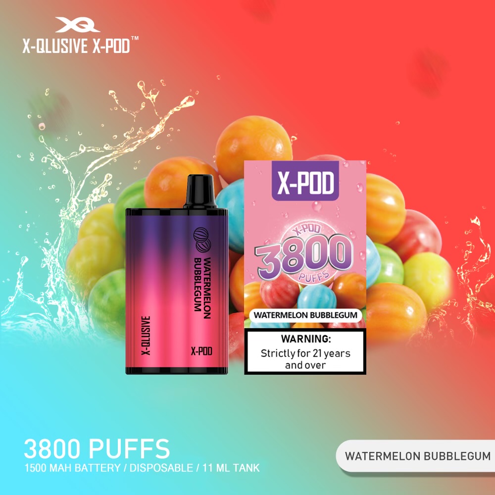 X-QLUSIVE X-POD WATERMELON BUBBLEGUM – 3800 PUFFS — image 1