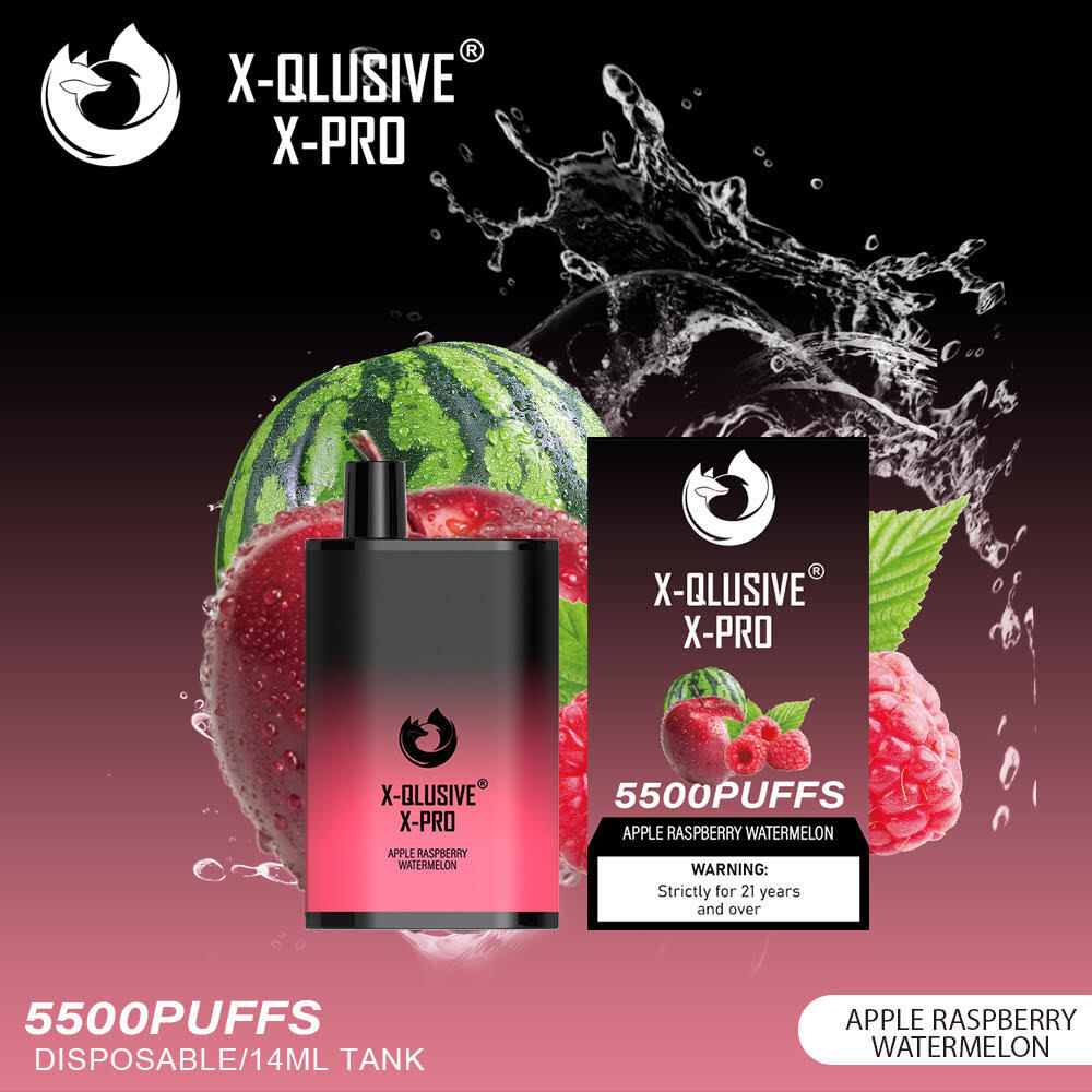 X-QLUSIVE X-PRO APPLE RASPBERRY WATERMELON – 5500 PUFFS — image 1