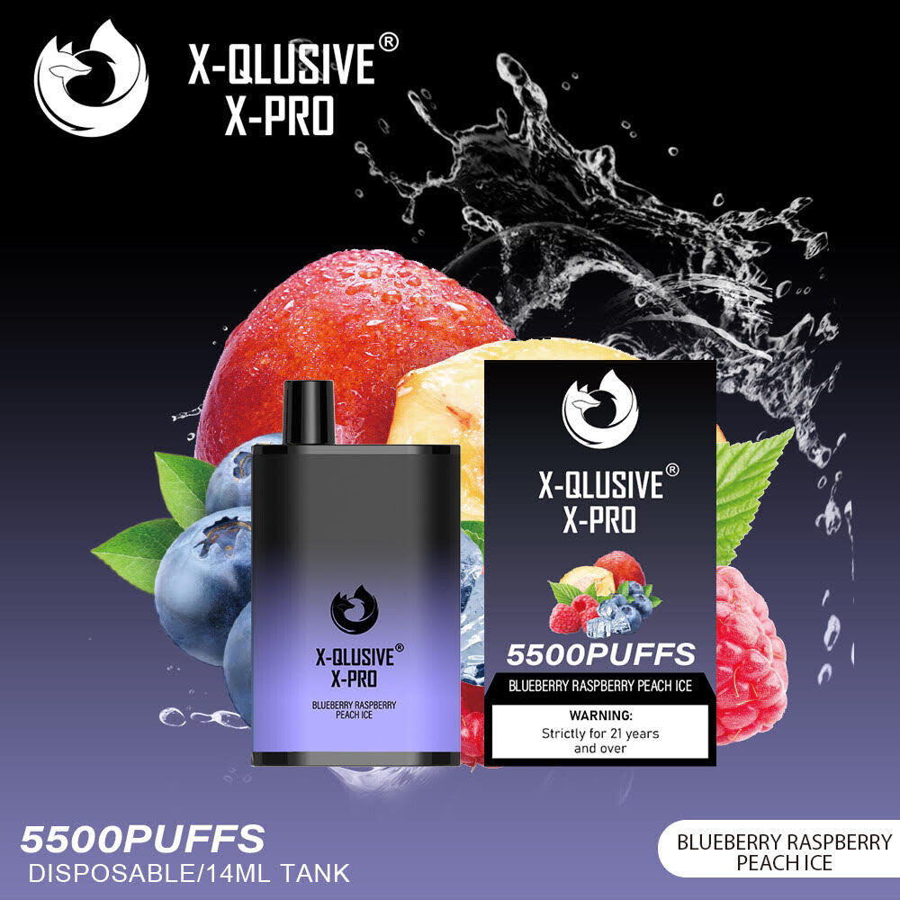 X-QLUSIVE X-PRO BLUEBERRY RASPBERRY PEACH – 5500 PUFFS — image 1